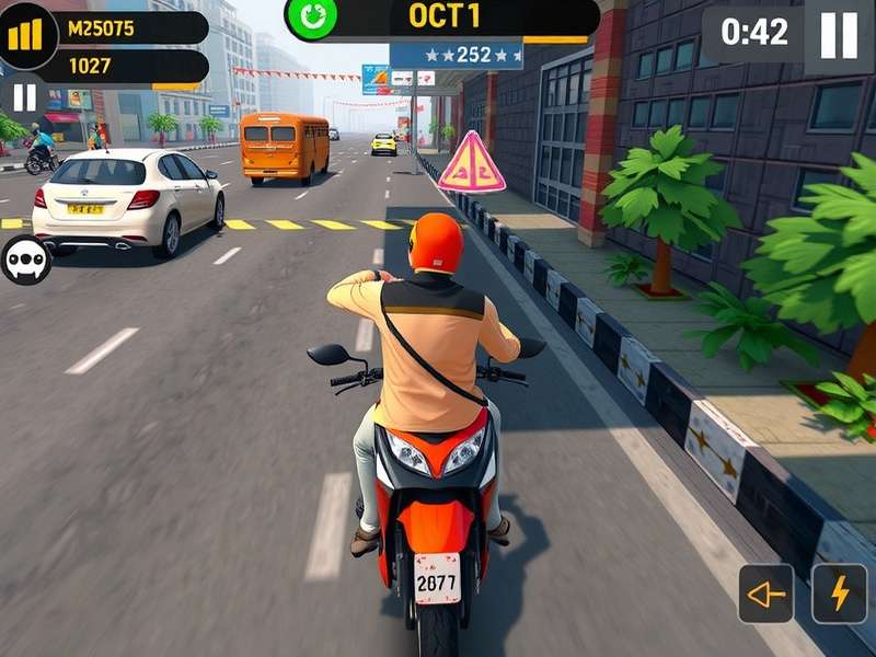 Rush Hour Delivery gameplay screenshot showing Indian streets